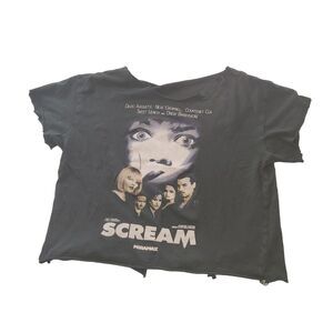 Scream Tshirt Sz L Women Original Movie Reworked Crop Top Short Sleeve Punk Goth